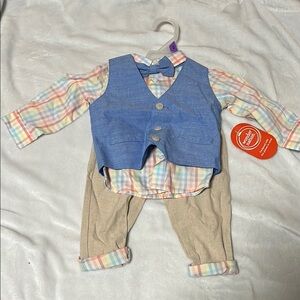 Wonder Nation Blue and Tan Matching Set with Tie
